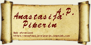 Anastasija Piperin vizit kartica